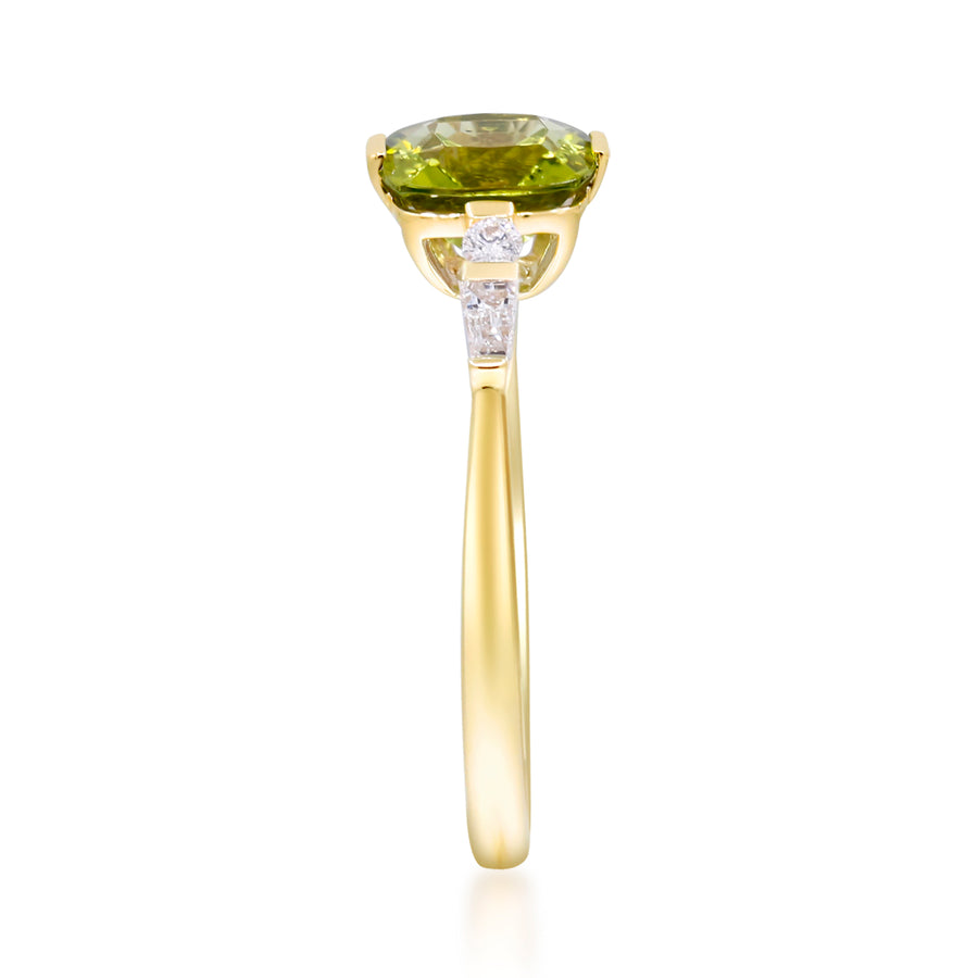 Brinley 14K Yellow Gold Cushion-Cut Manchurian Peridot Ring