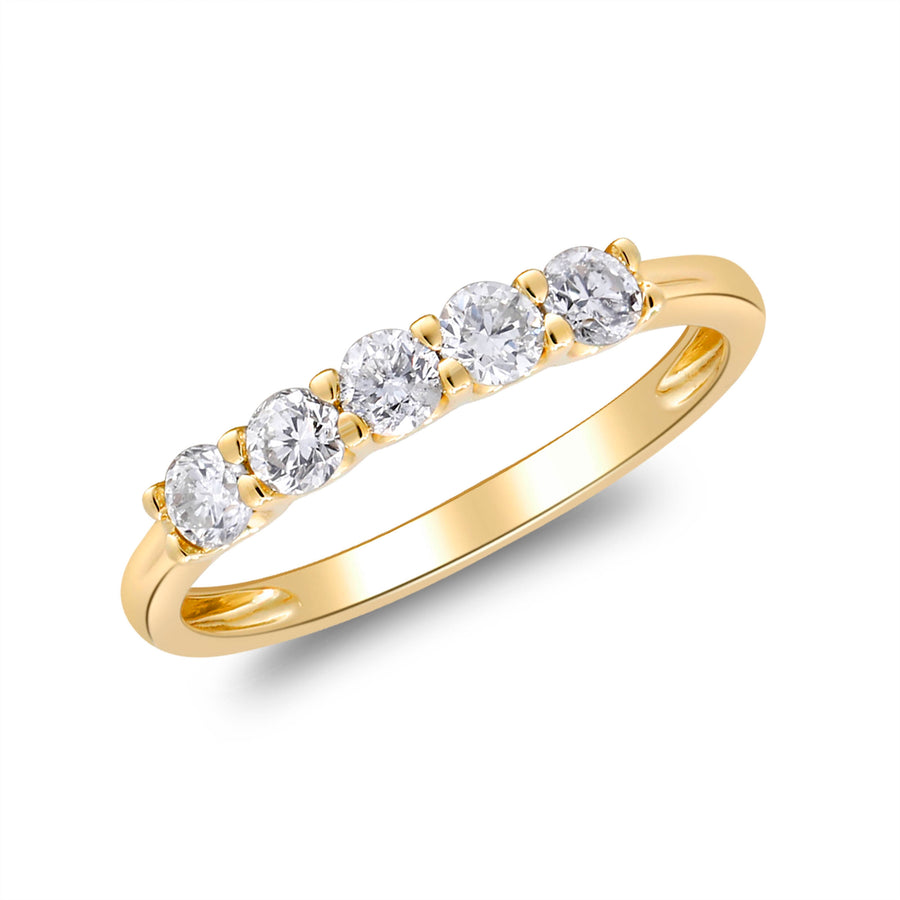 Elina 14K Yellow Gold Round-Cut White Diamond Ring