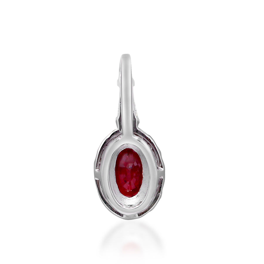 Lillian 10K White Gold Oval-Cut Mozambique Ruby Pendant