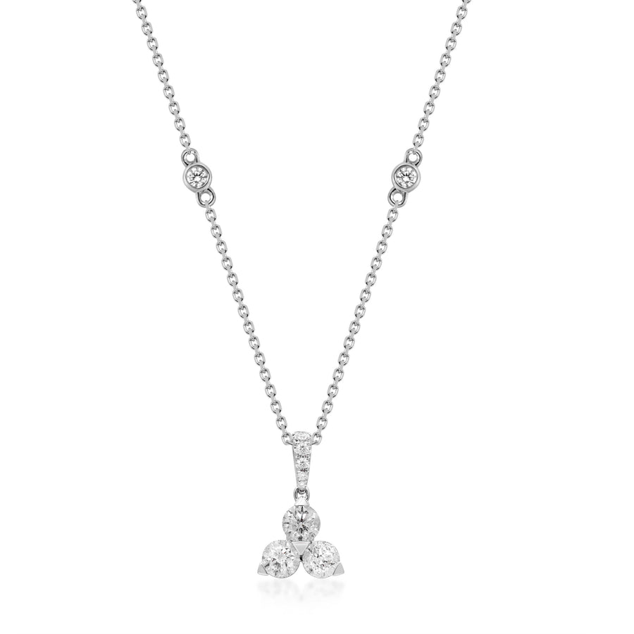 Annie 14K White Gold Round-Cut White Diamond Pendant