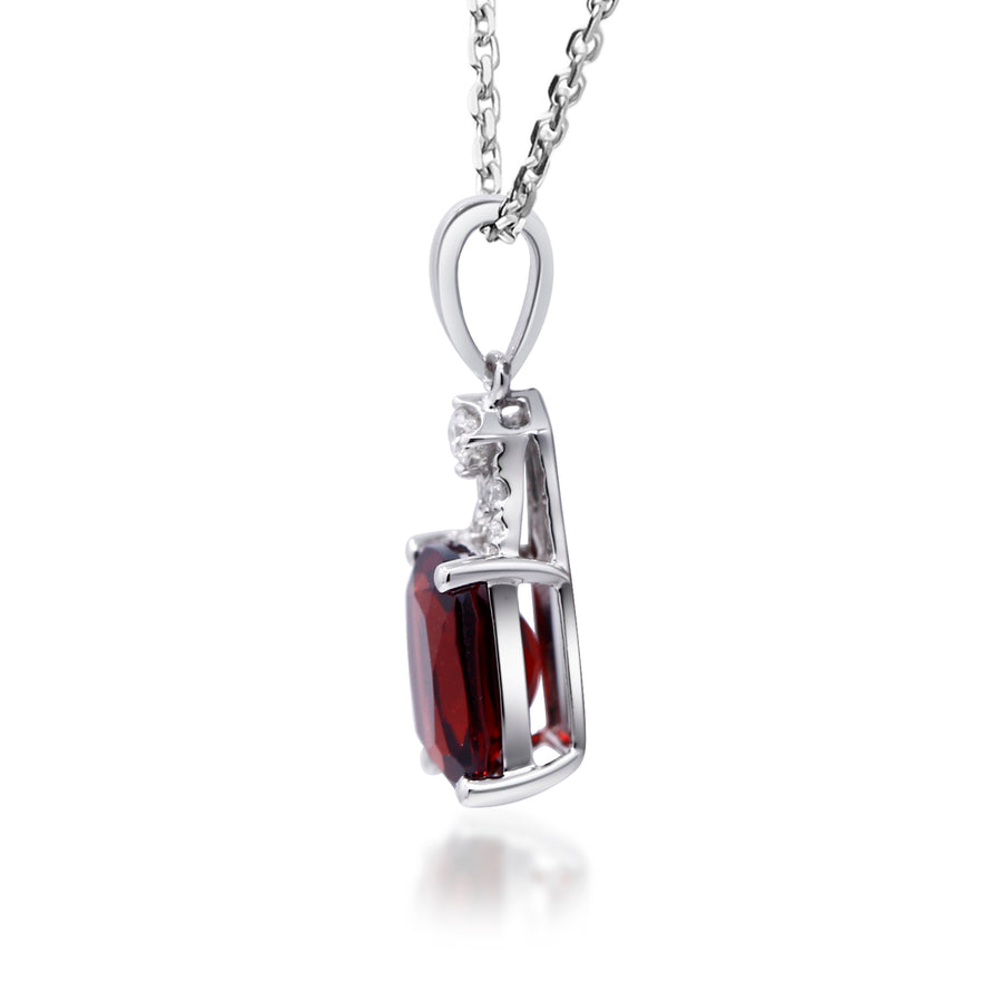 Kahlani 10K White Gold Cushion-Cut Garnet Pendant