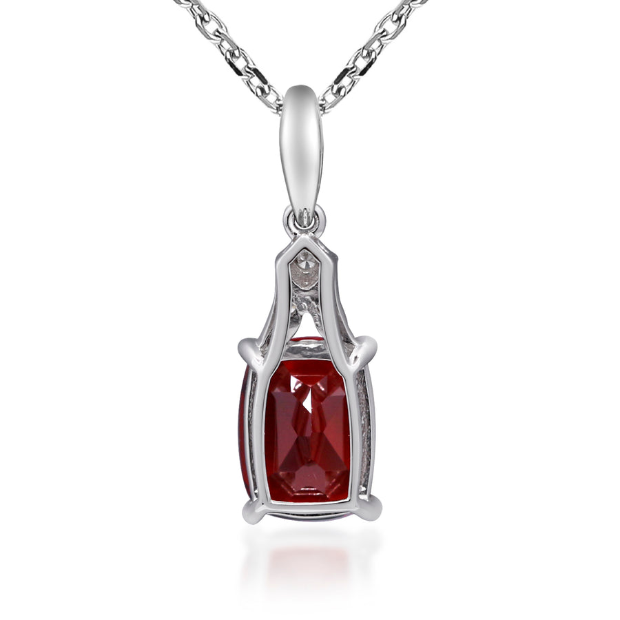 Kahlani 10K White Gold Cushion-Cut Garnet Pendant