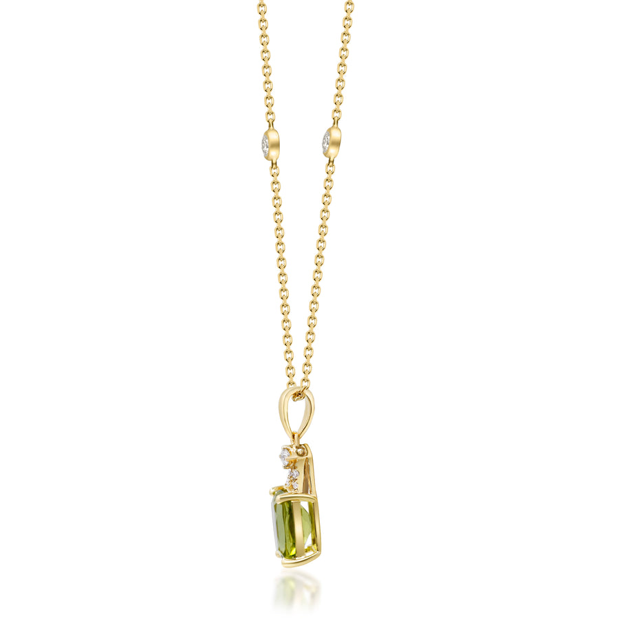 Nora 10K Yellow Gold Cushion-Cut Manchurian Peridot Pendant