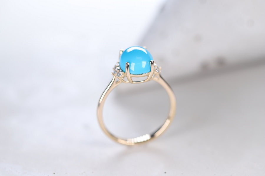 Azaria 14K Yellow Gold Oval-Cut Arizona Turquoise Ring