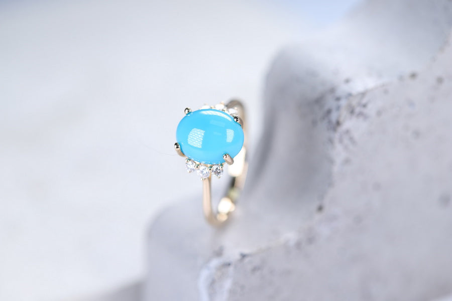 Azaria 14K Yellow Gold Oval-Cut Arizona Turquoise Ring