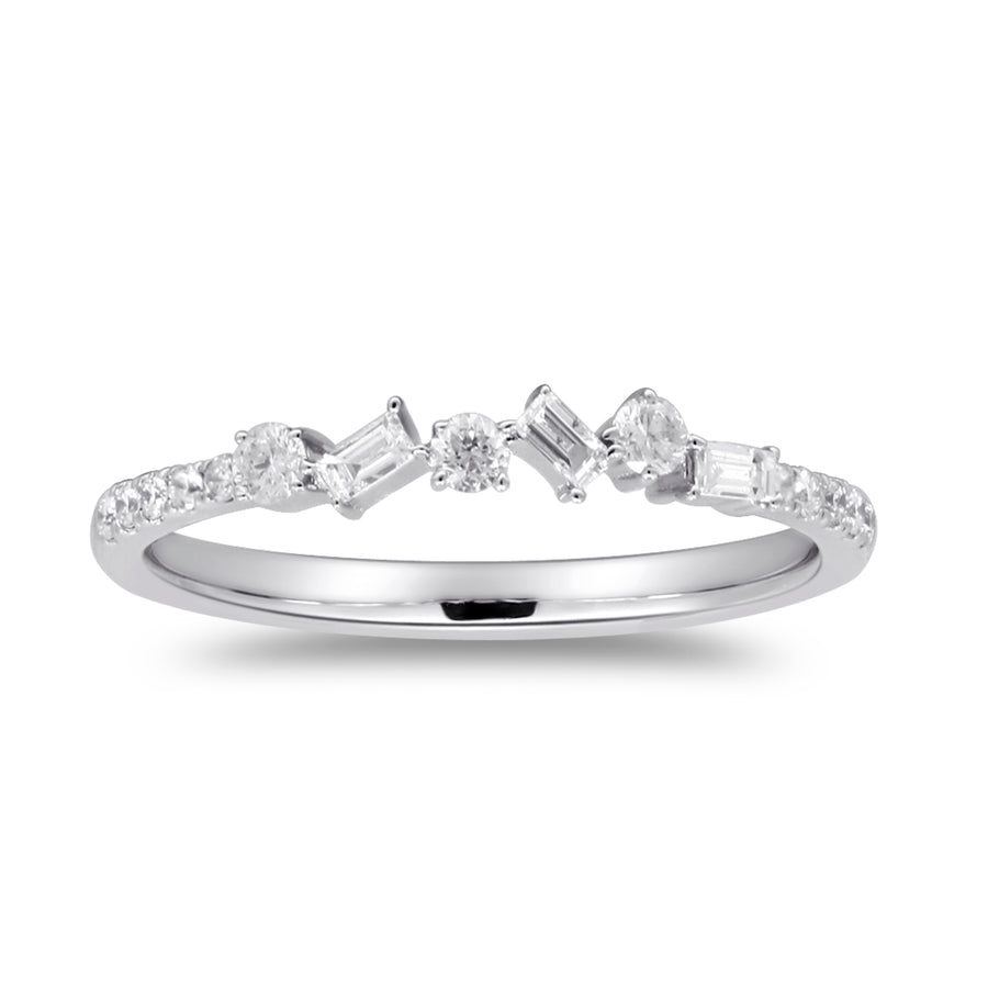 Ava 14K White Gold Round-Cut White Diamond Ring