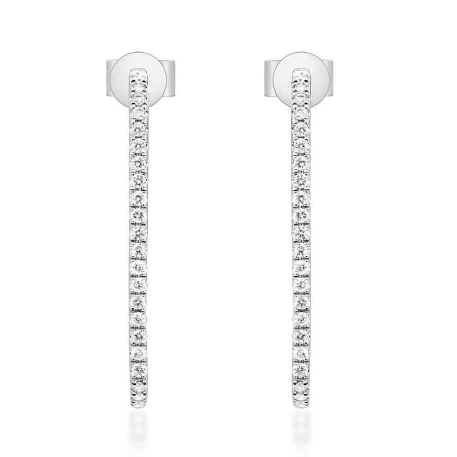 Jane 14K White Gold Round-Cut White Diamond Earrings