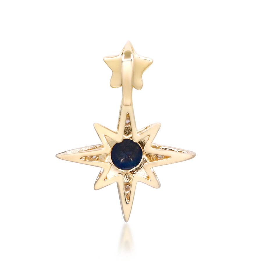 Sofia 14K Yellow Gold Round-Cut Ceylon Blue Sapphire Pendant