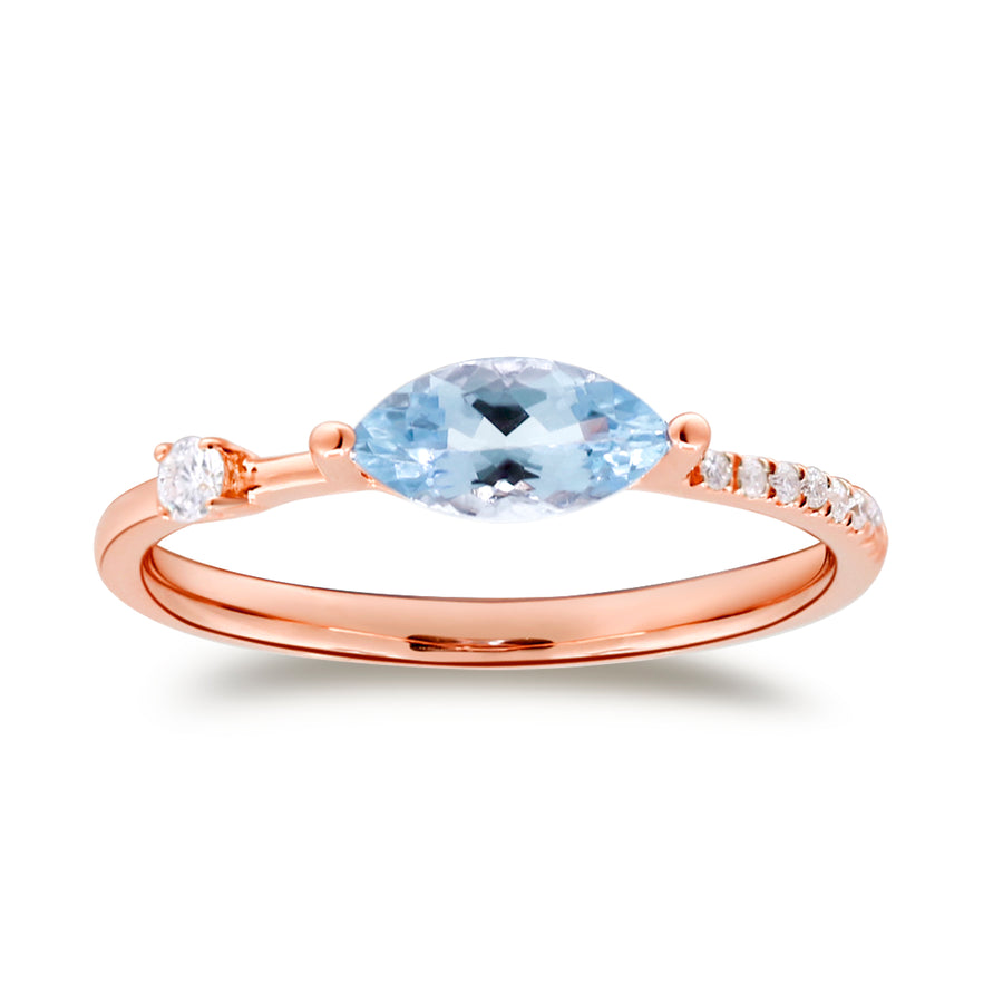 Camila 14K Rose Gold Marquise-Cut Brazilian Aquamarine Ring