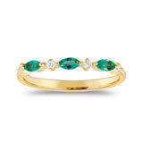 Enchanting Elegance: Remi 14K Yellow Gold Marquise Cut Natural Zambian Emerald Ring