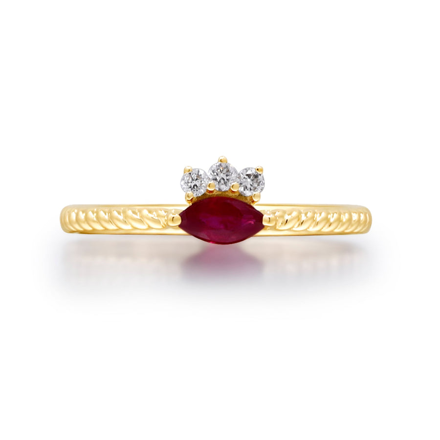 Charlotte 14K Yellow Gold Marquise-Cut  Mozambique Ruby Ring