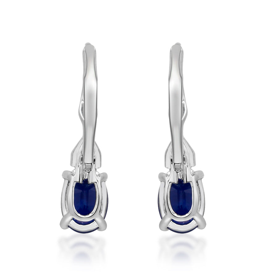 Arielle 10K White Gold Oval-Cut Ceylon Blue Sapphire Earring