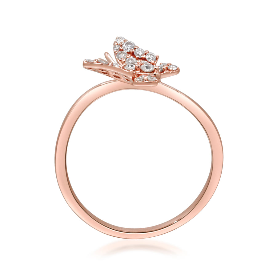 Hazel 14K Rose Gold Round-Cut White Diamond Ring