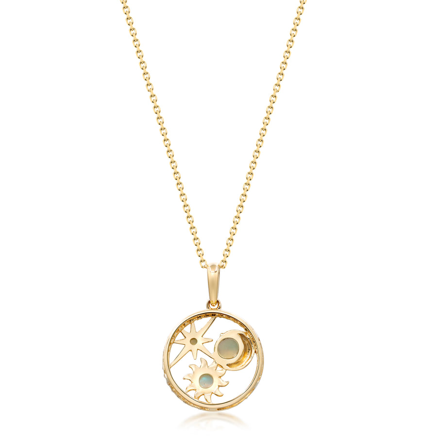 Gin and Grace in collaboration with Smithsonian Museum Collection presents celestial motifs Pendant in 14K Yellow gold and Diamond for exclusive everyday look