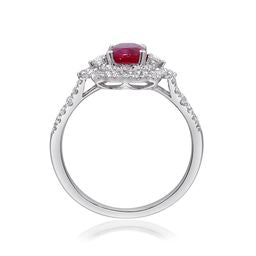 Adeline 14K White Gold Oval-Cut Mozambique Ruby Ring