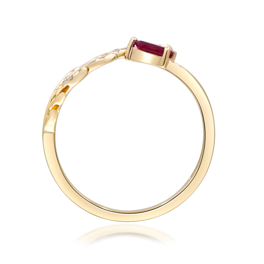 Gin and Grace in collaboration with Smithsonian Museum Collection presents fashion Mozambique Ruby Cuff in 14K Yellow gold and Diamond for casual or dressy looks.