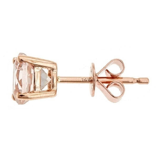 Hunter 10K Rose Gold Round-Cut Madagascar Morganite Earring