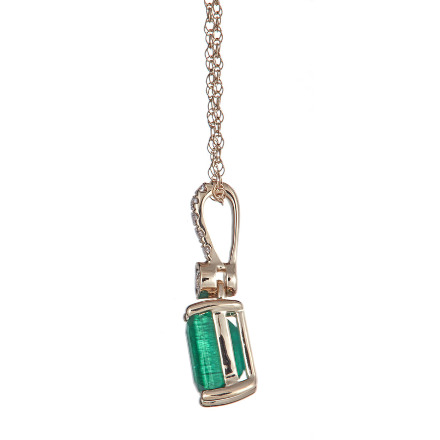 Anahi 10K Yellow Gold Emerald-Cut Natural Zambian Emerald Pendant