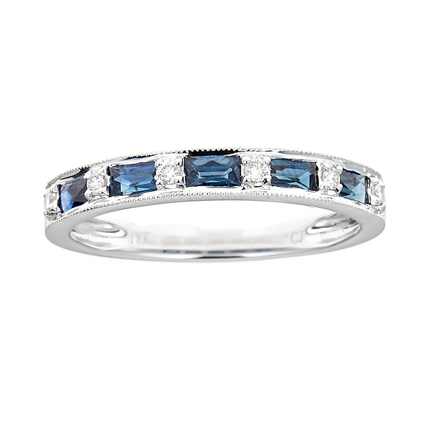 Autumn 14K White Gold Baguette-Cut Ceylon Blue Sapphire Ring