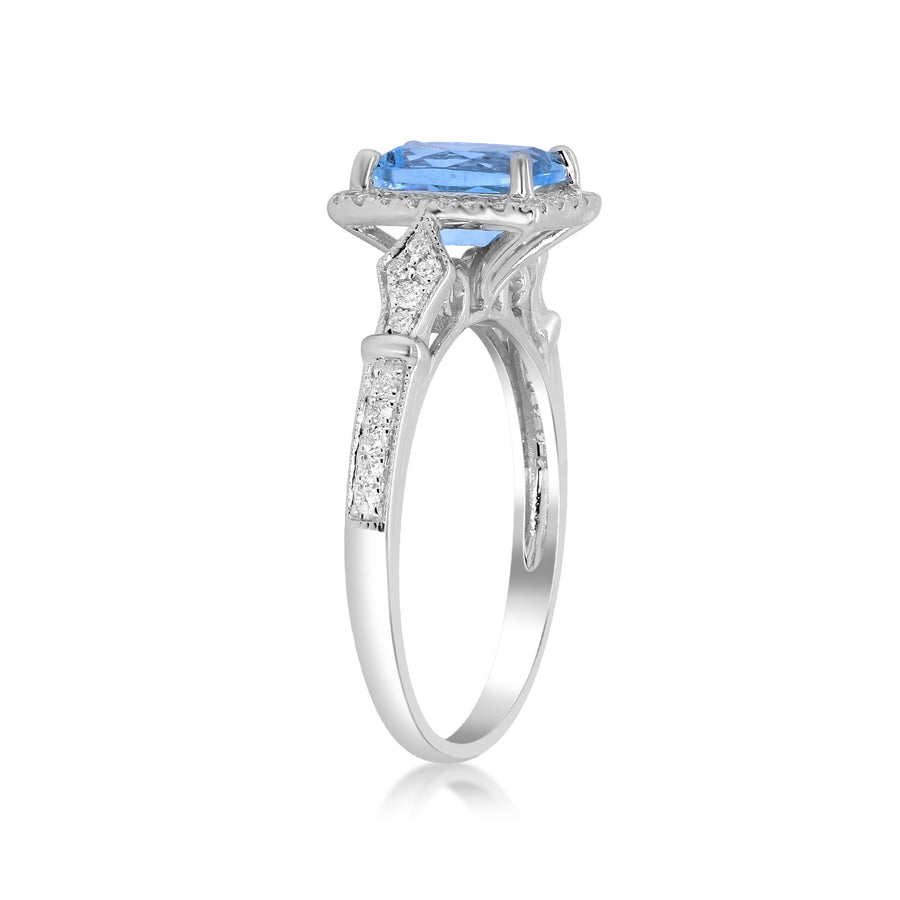 Aletta 14K White Gold Cushion-Cut Brazilian Aquamarine Ring