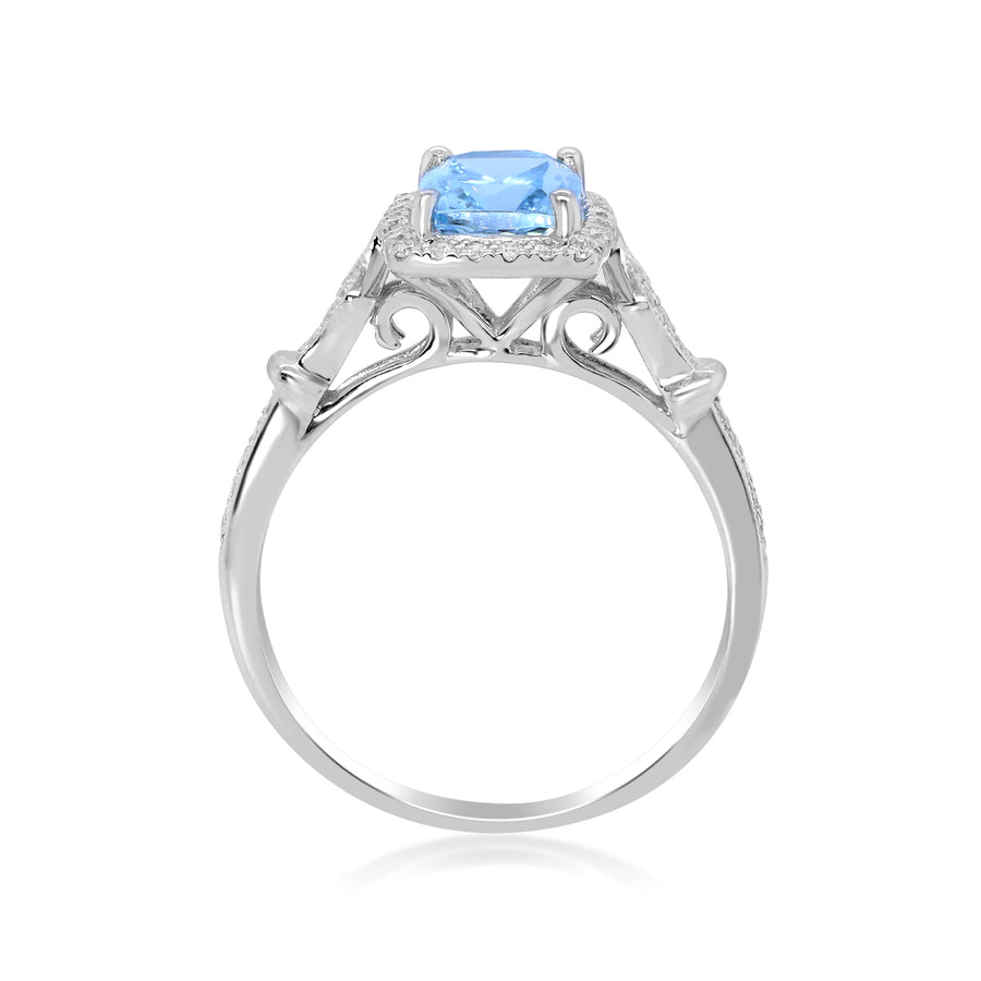 Aletta 14K White Gold Cushion-Cut Brazilian Aquamarine Ring