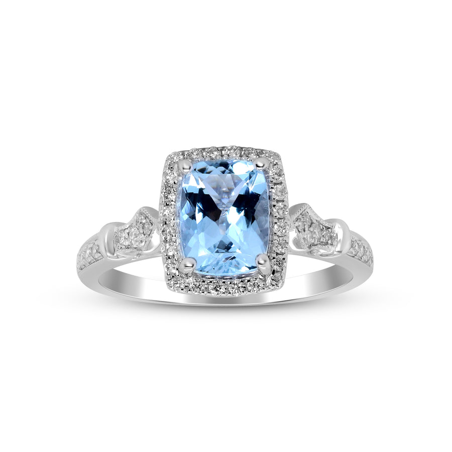 Aletta 14K White Gold Cushion-Cut Brazilian Aquamarine Ring