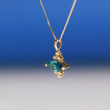 Hadley 14K Yellow Gold Marquise-Cut Brazilian London Blue Topaz Pendant