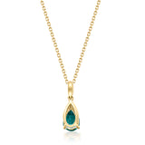 Nora 10K Yellow Gold Pear-Cut Natural Zambian Emerald Pendant