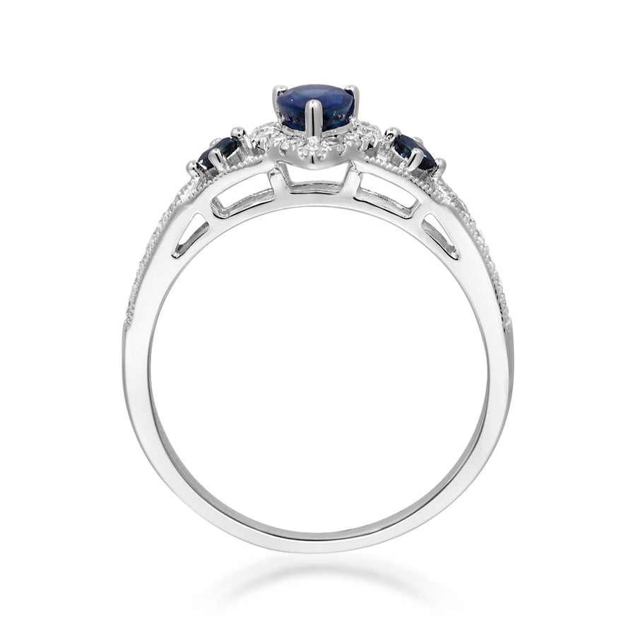 Kaylani 14K White Gold Pear-Cut Ceylon Blue Sapphire Ring