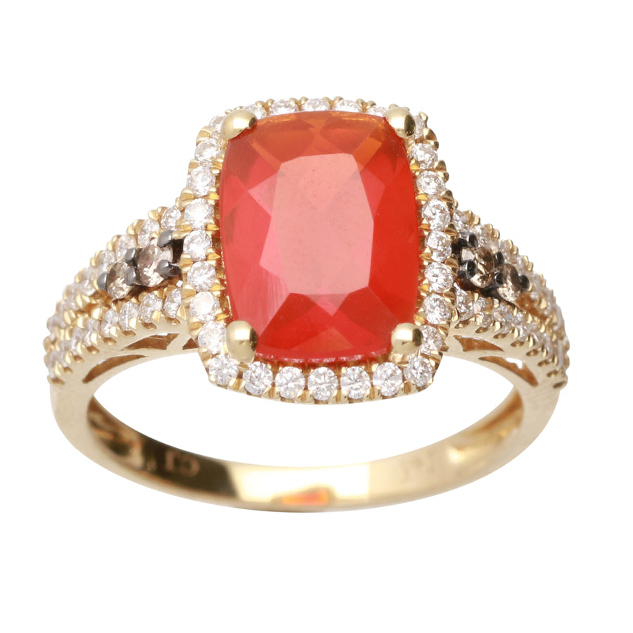 Aurelia 14K Yellow Gold Oval-Cut Mexican Fire Opal Ring