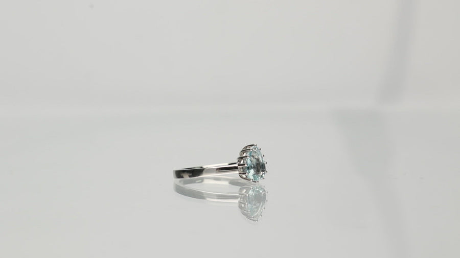 Lindsey 10K White Gold Oval-Cut Brazilian Aquamarine Ring