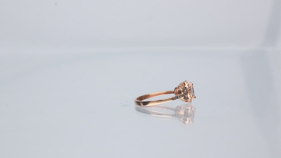 Genevieve 14K Rose Gold Oval-Cut Madagascar Morganite Ring