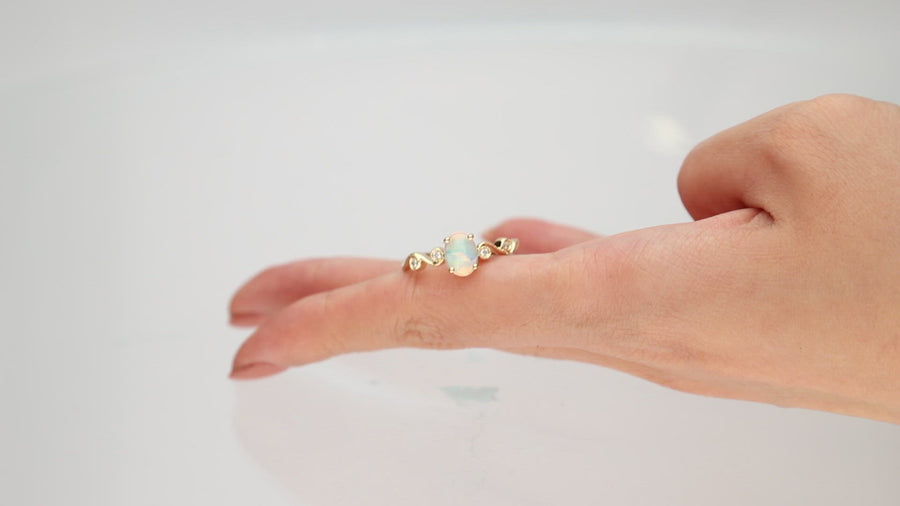 Rosa 14K Yellow Gold Oval-Cut Natural African Opal Ring