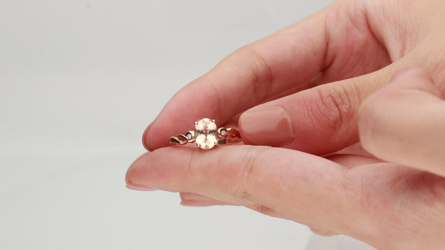 Nina 10K Rose Gold Oval-Cut Madagascar Morganite Ring