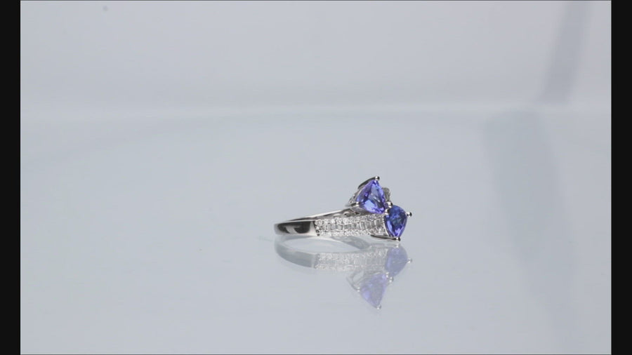 Madeleine 10K White Gold Trillion-Cut Tanzanian Tanzanite Ring