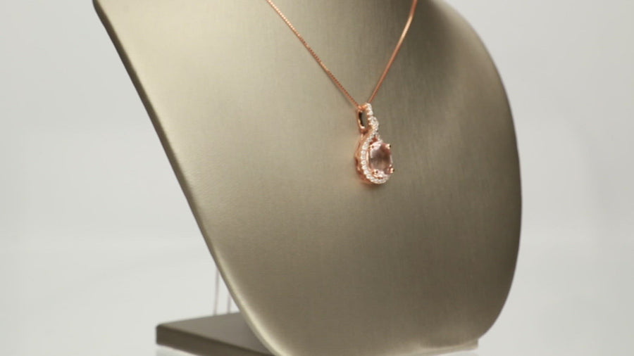 Joyce 10K Rose Gold Oval-Cut Madagascar Morganite Pendant