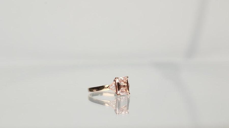 Sophie 14K Rose Gold Emerald-Cut Madagascar Morganite Ring