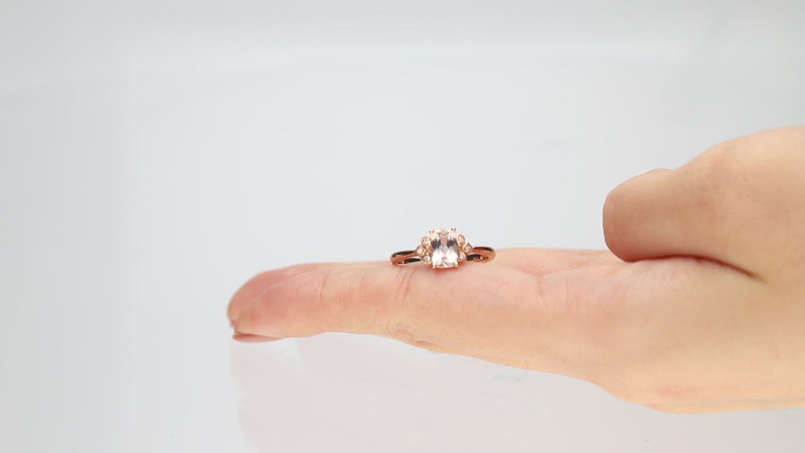 Kiara 10K Rose Gold Cushion-Cut Madagascar Morganite Ring