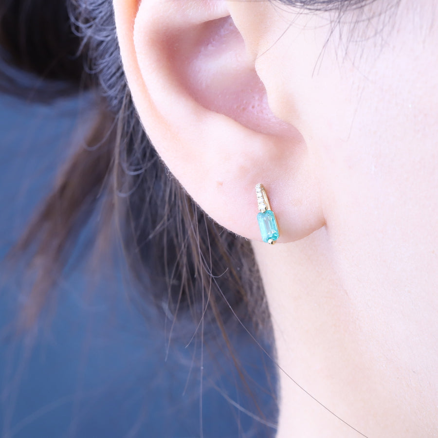 Elsie 10K Yellow Gold Emerald-Cut Natural Zambian Emerald Earrings