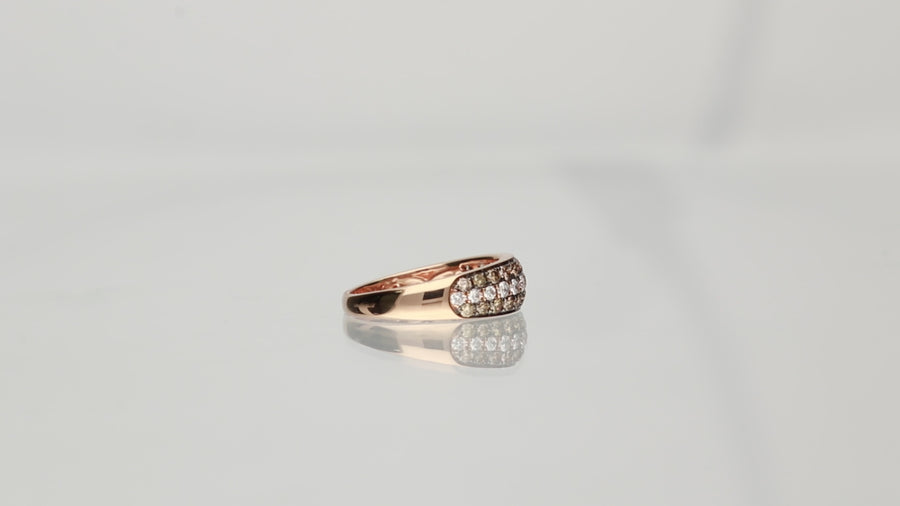 Delilah 14K Rose Gold Round-Cut Brown Diamond Ring