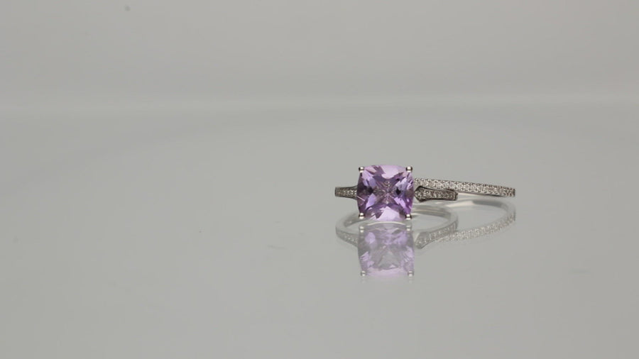 Della 14K White Gold Cushion-Cut Pink Brazilian Amethyst Ring