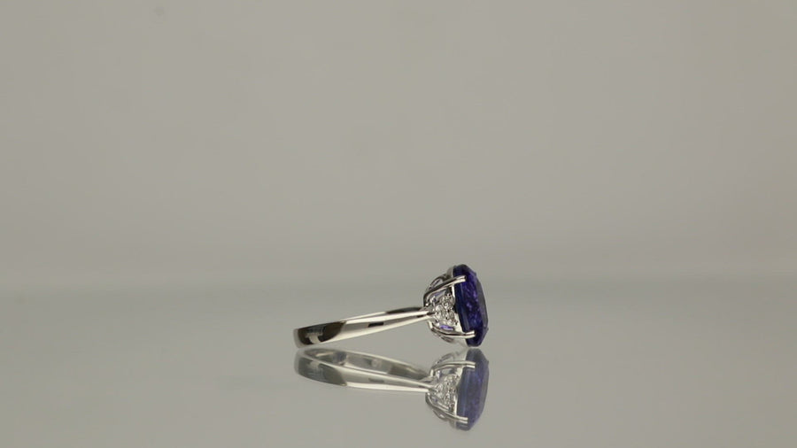 Abby 14K White Gold Oval-Cut Tanzanian Tanzanite Ring