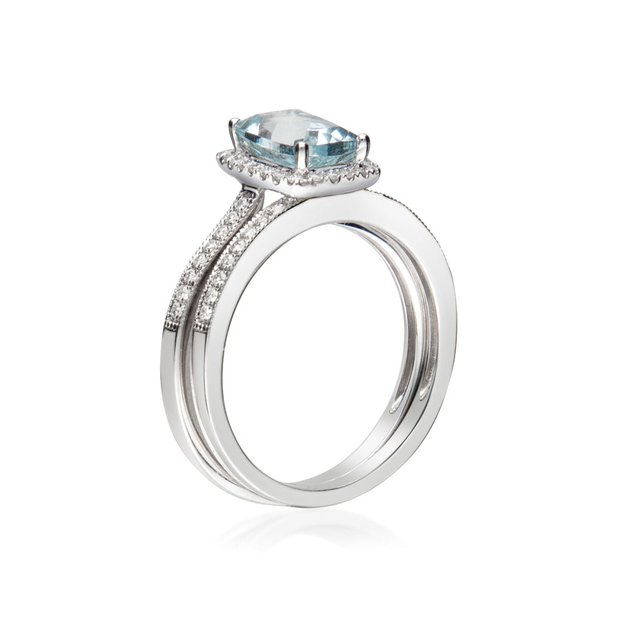 Elsa 14K White Gold Cushion-Cut Brazilian Aquamarine Ring