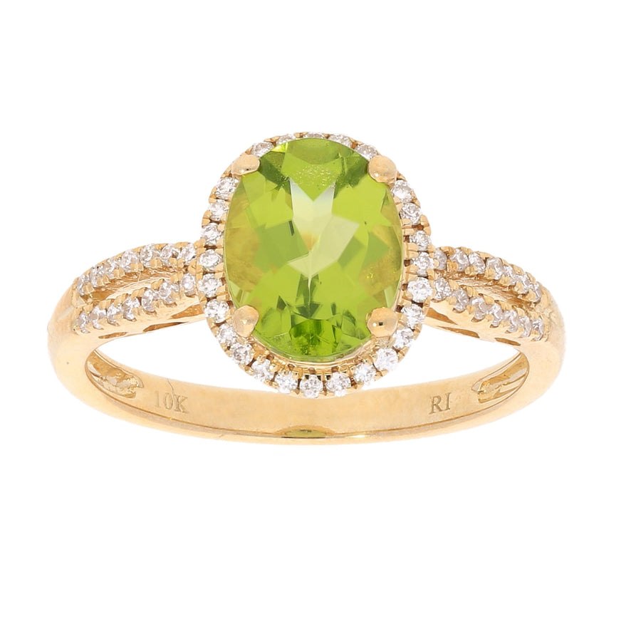 Leah 10K Yellow Gold Oval-Cut Manchurian Peridot Ring